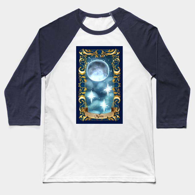 Moon Tarot Baseball T-Shirt by cometkins